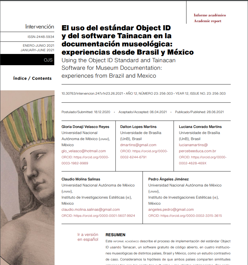 Sala de lectura: El uso del estándar Object ID y del software Tainacan en la documentación museológica: experiencias desde Brasil y México